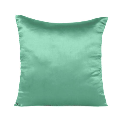 Frosty Spruce Satin Silky Cushion Covers in Set of 2