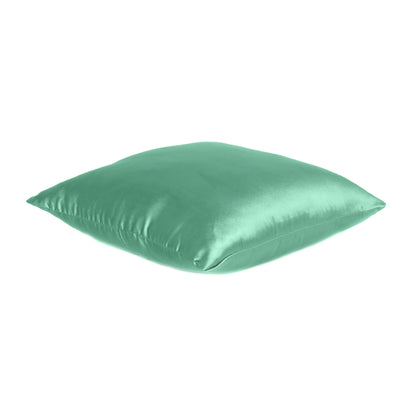 Frosty Spruce Satin Silky Cushion Covers in Set of 2
