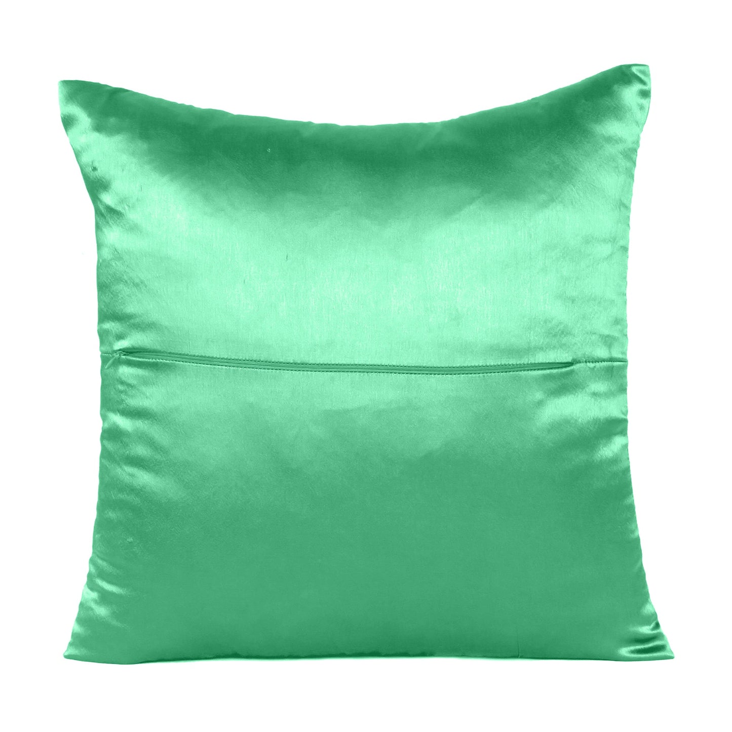 Luxury Soft Plain Satin Silk Cushion Cover in Set of 2 - Green Lake