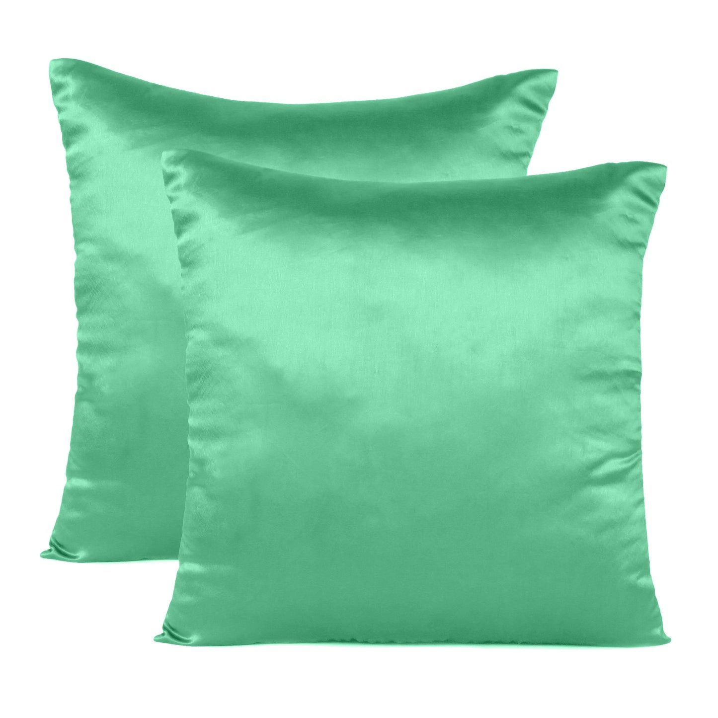 Green Lake Satin Silky Cushion Covers in Set of 2
