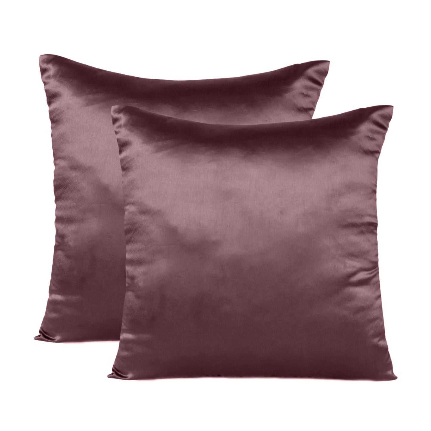 Grape Wine Satin Silky Cushion Covers in Set of 2