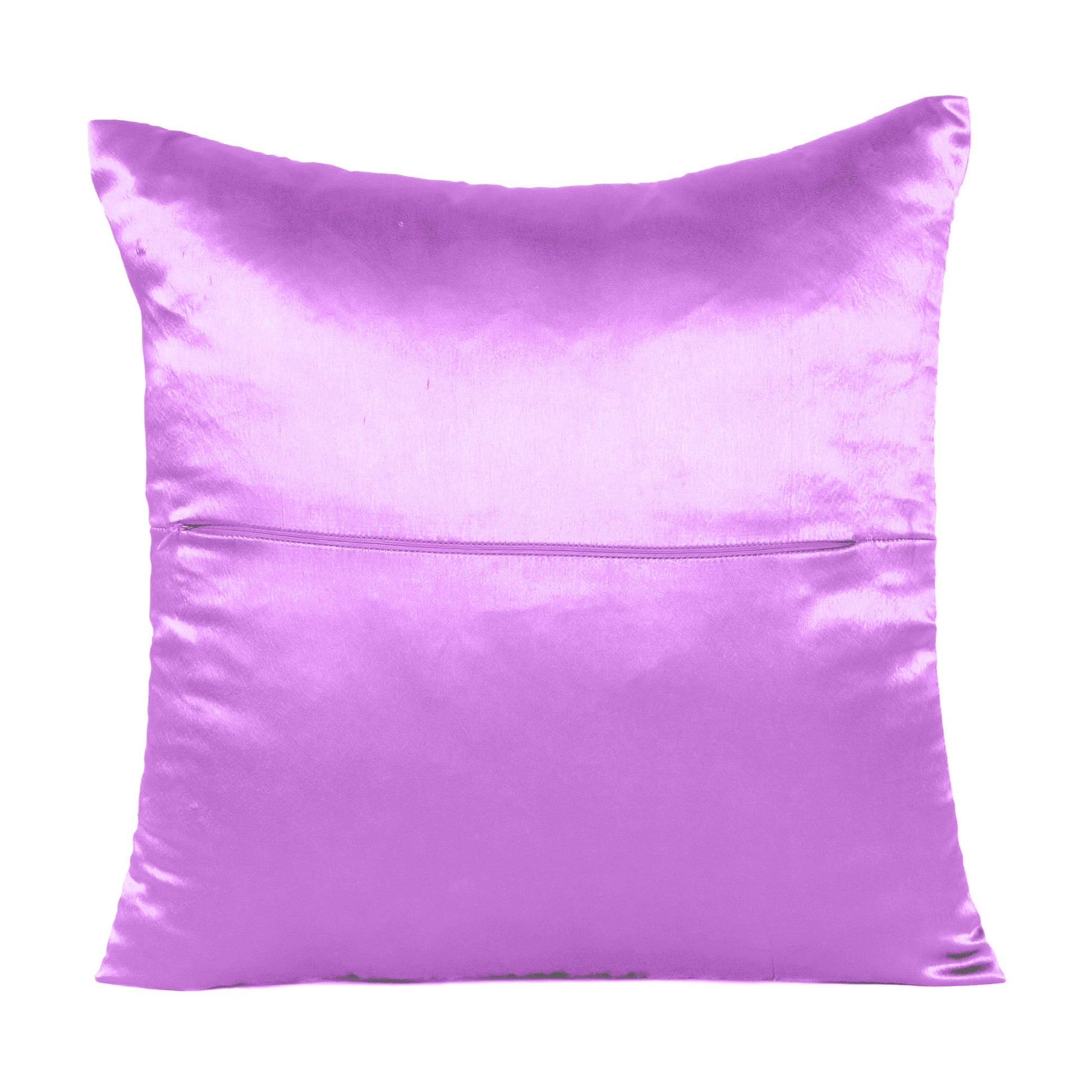Luxury Soft Plain Satin Silk Cushion Cover in Set of 2 - Hyacinth Violet