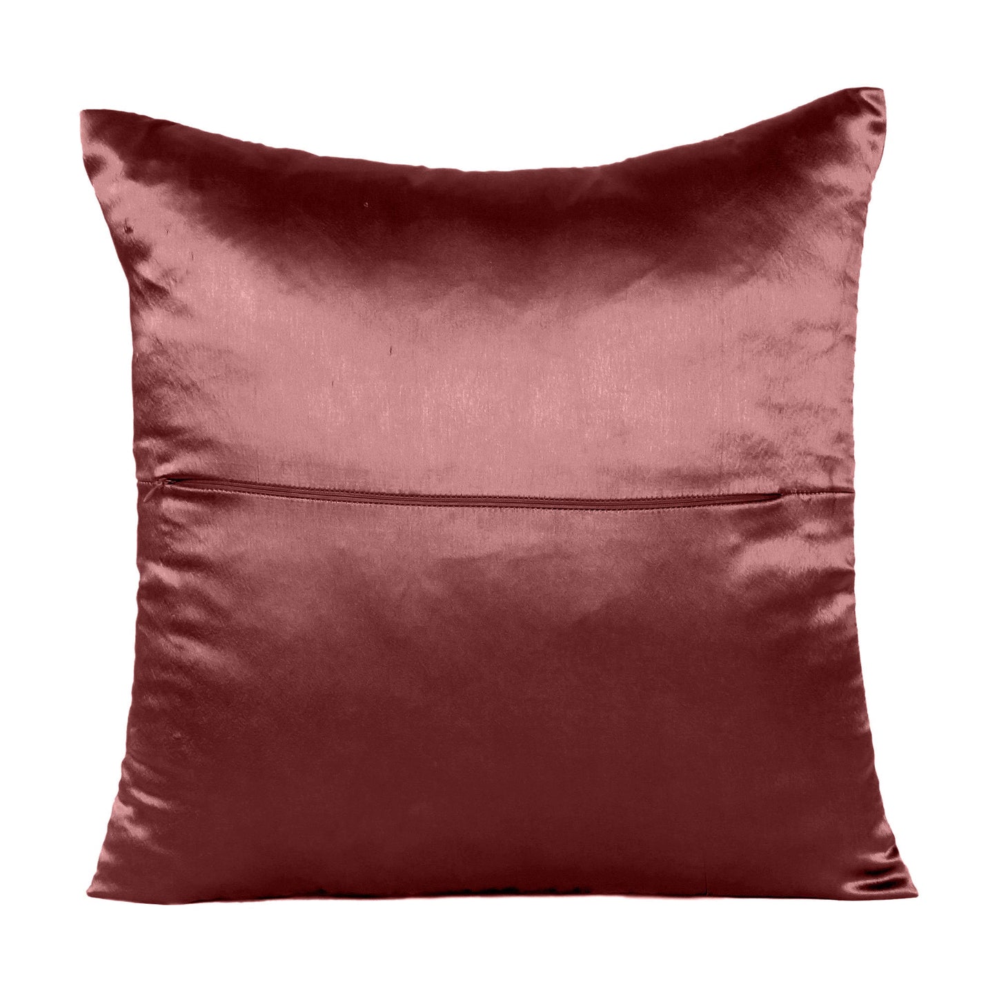 Luxury Soft Plain Satin Silk Cushion Cover in Set of 2 - Jester Red