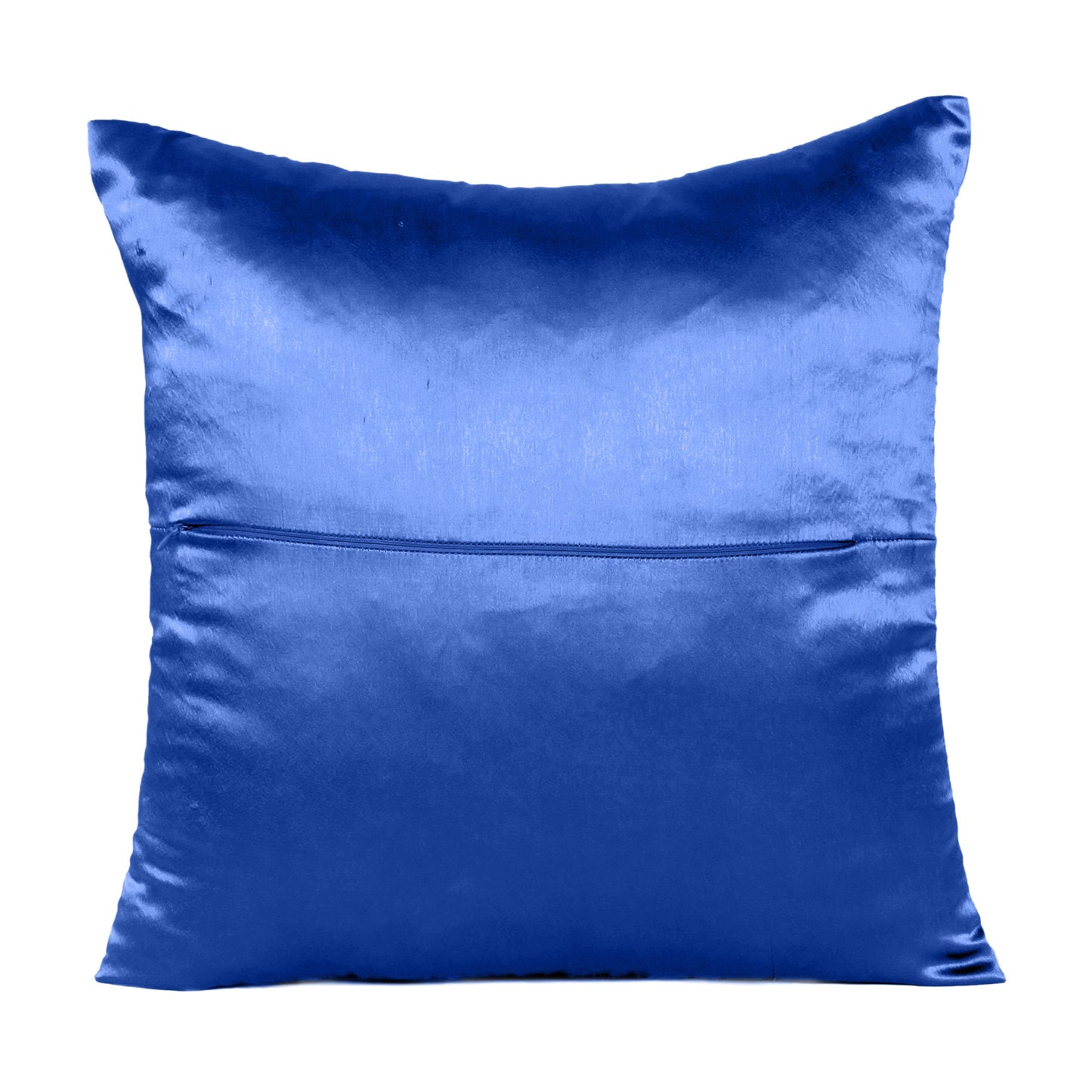 Luxury Soft Plain Satin Silk Cushion Cover in Set of 2 - Navy Blue