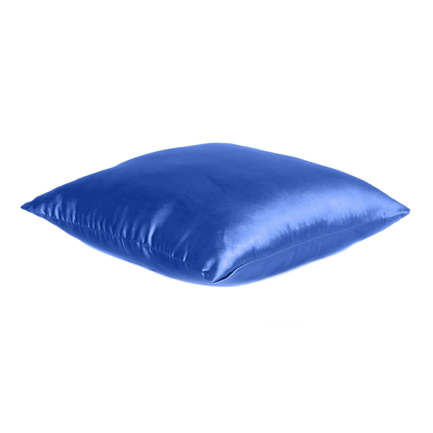 Navy Blue Satin Silky Cushion Covers in Set of 2