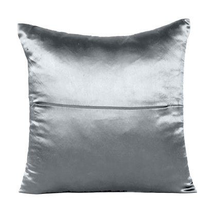 Luxury Soft Plain Satin Silk Cushion Cover in Set of 2 - Steel Gray