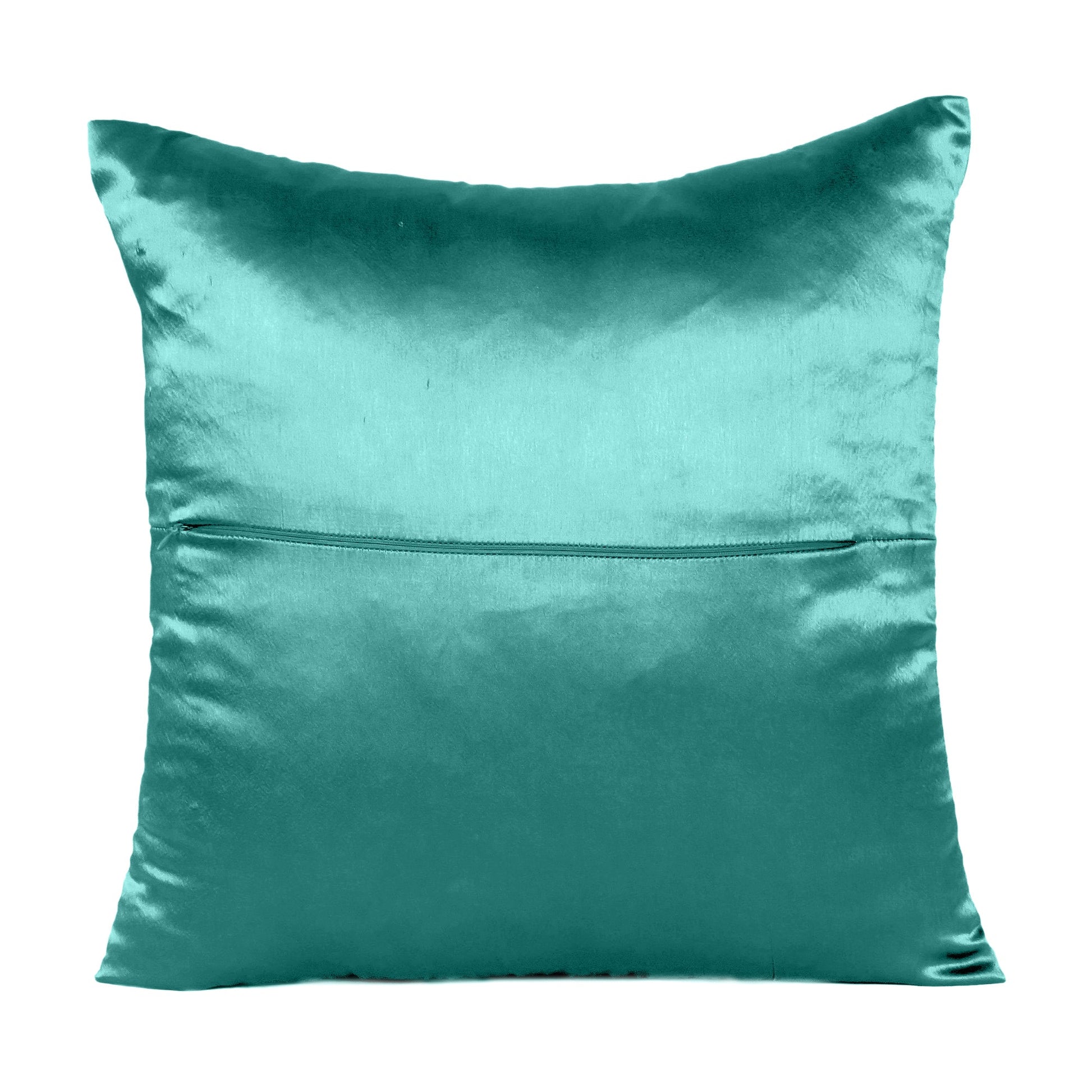 Luxury Soft Plain Satin Silk Cushion Cover in Set of 2 - Teal