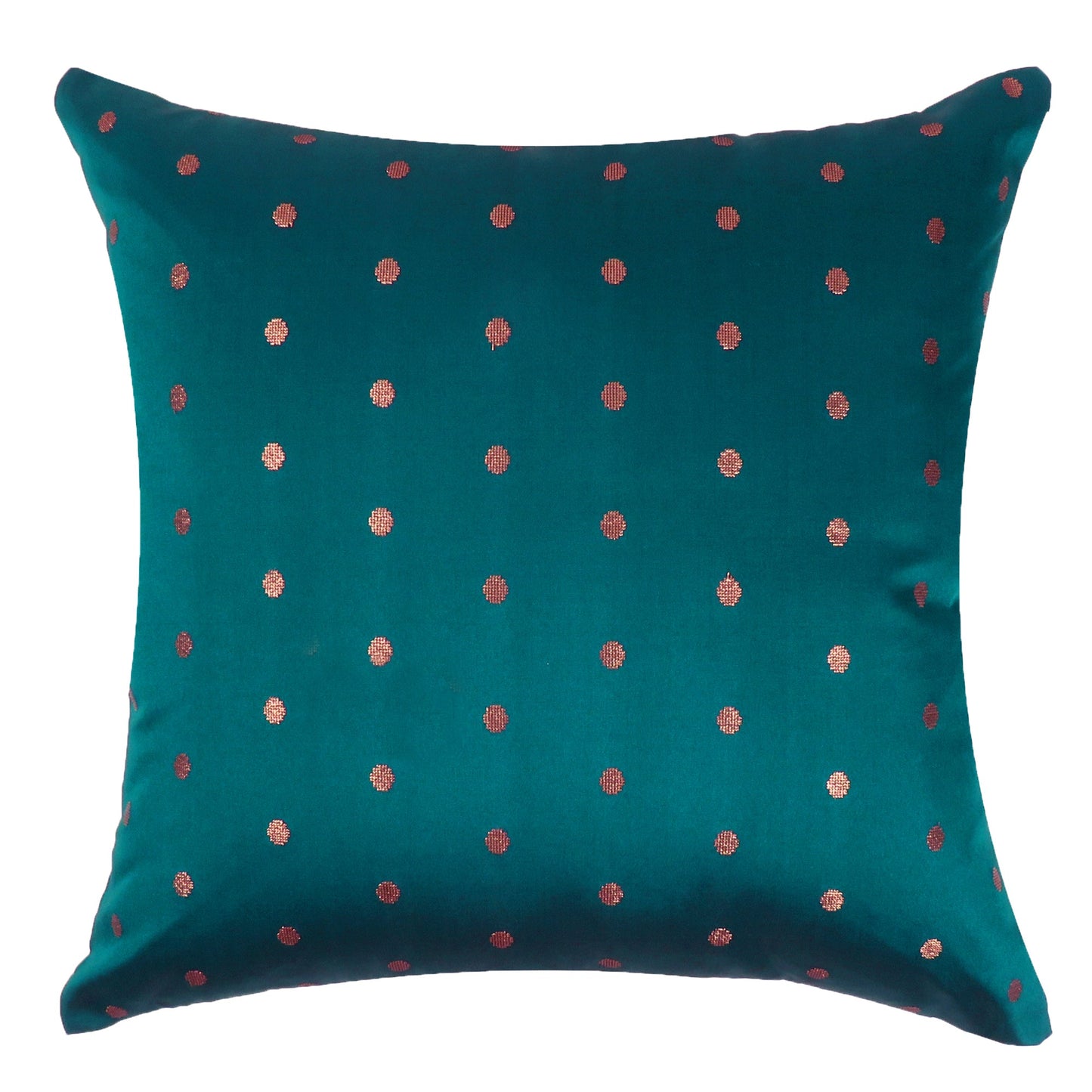 Blue Coral Art Silk Cushion Covers in Set of 2