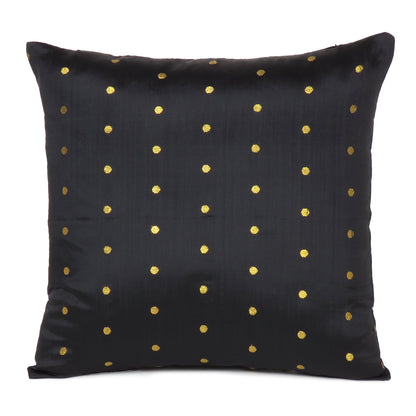 Art Silk Black Cushion Covers in Set of 2