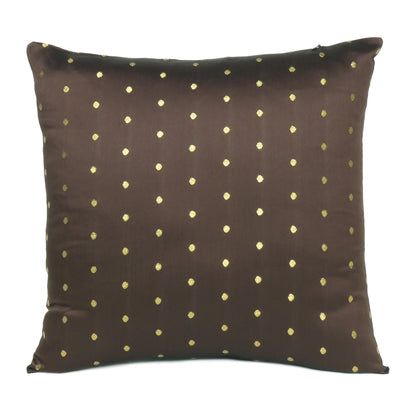 Brown Art Silk Cushion Cover in Set of 2