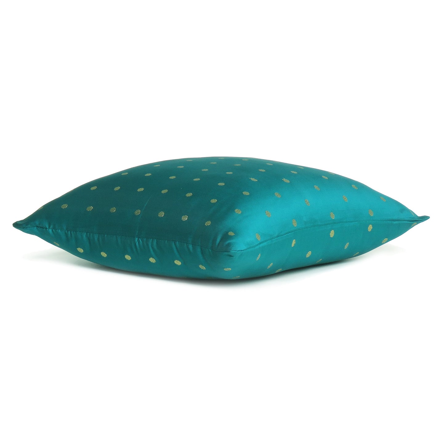 Cyan Blue Polka Dot Cushion Cover in Set of 2