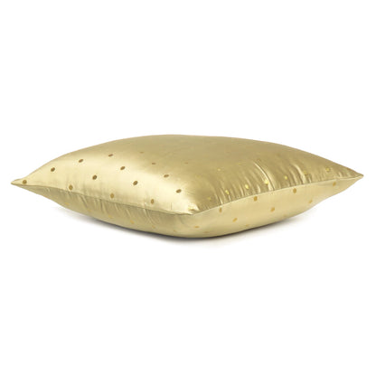 Gold Art Silk Polka Dot Cushion Cover in Set of 2