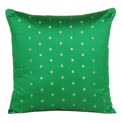 Art Silk Light Green Cushion Cover in Set of 2