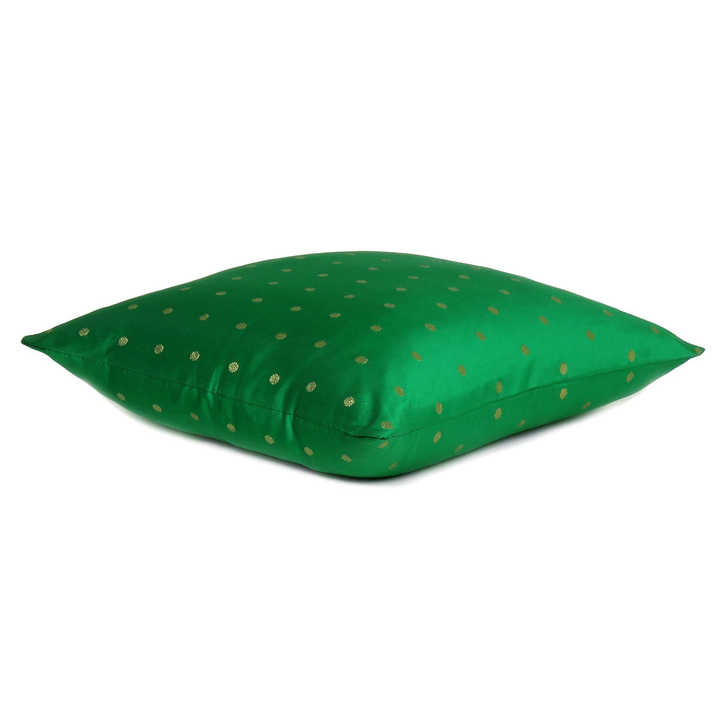 Art Silk Light Green Cushion Cover in Set of 2