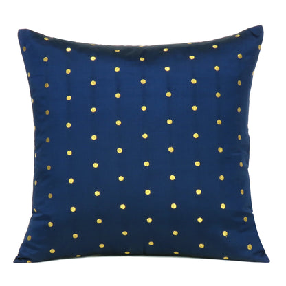 Art Silk Navy Blue Cushion Cover in Set of 2