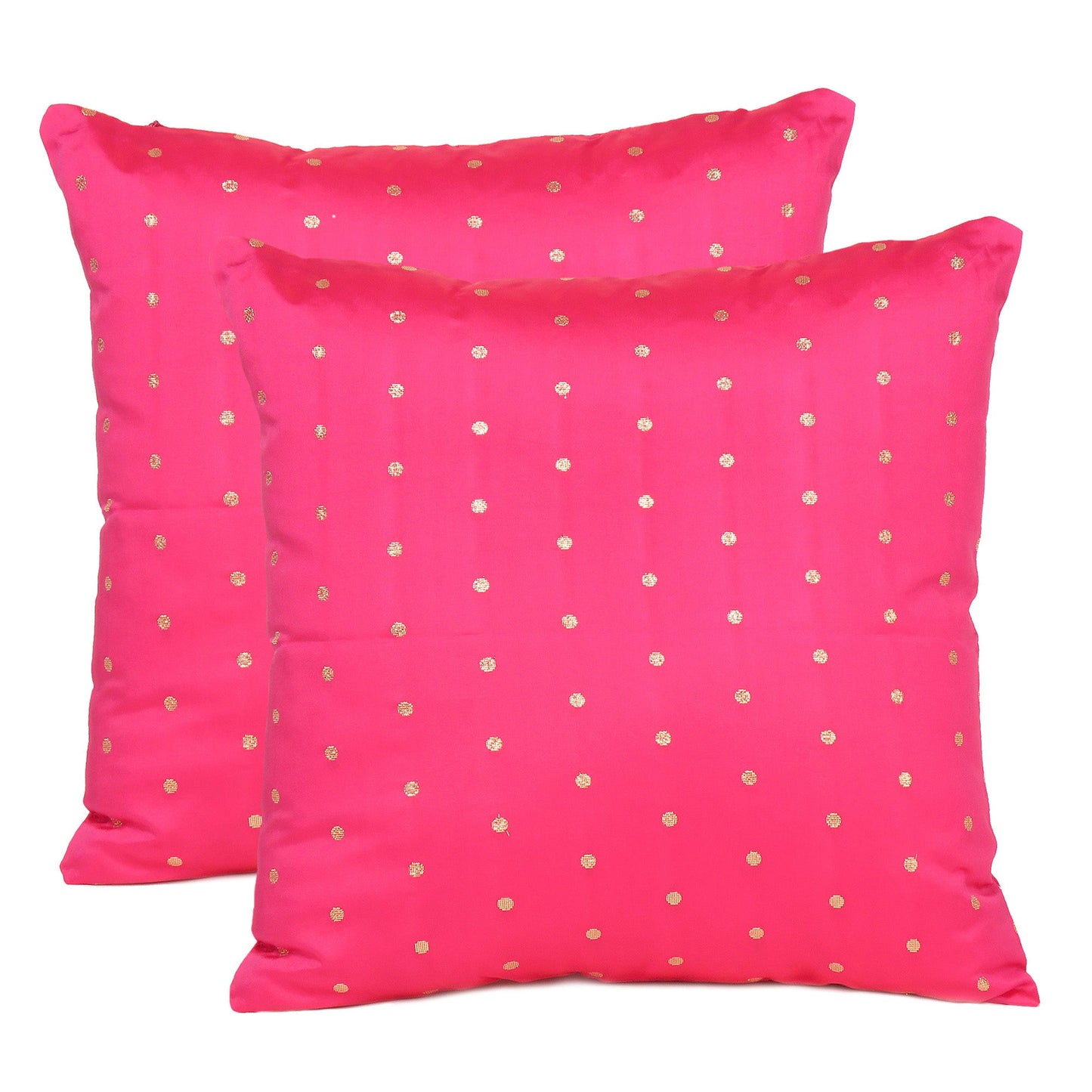 Art Silk Pink Cushion Cover in Set of 2