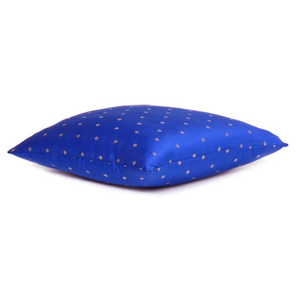 Art Silk Royal Blue Cushion Cover in Set of 2