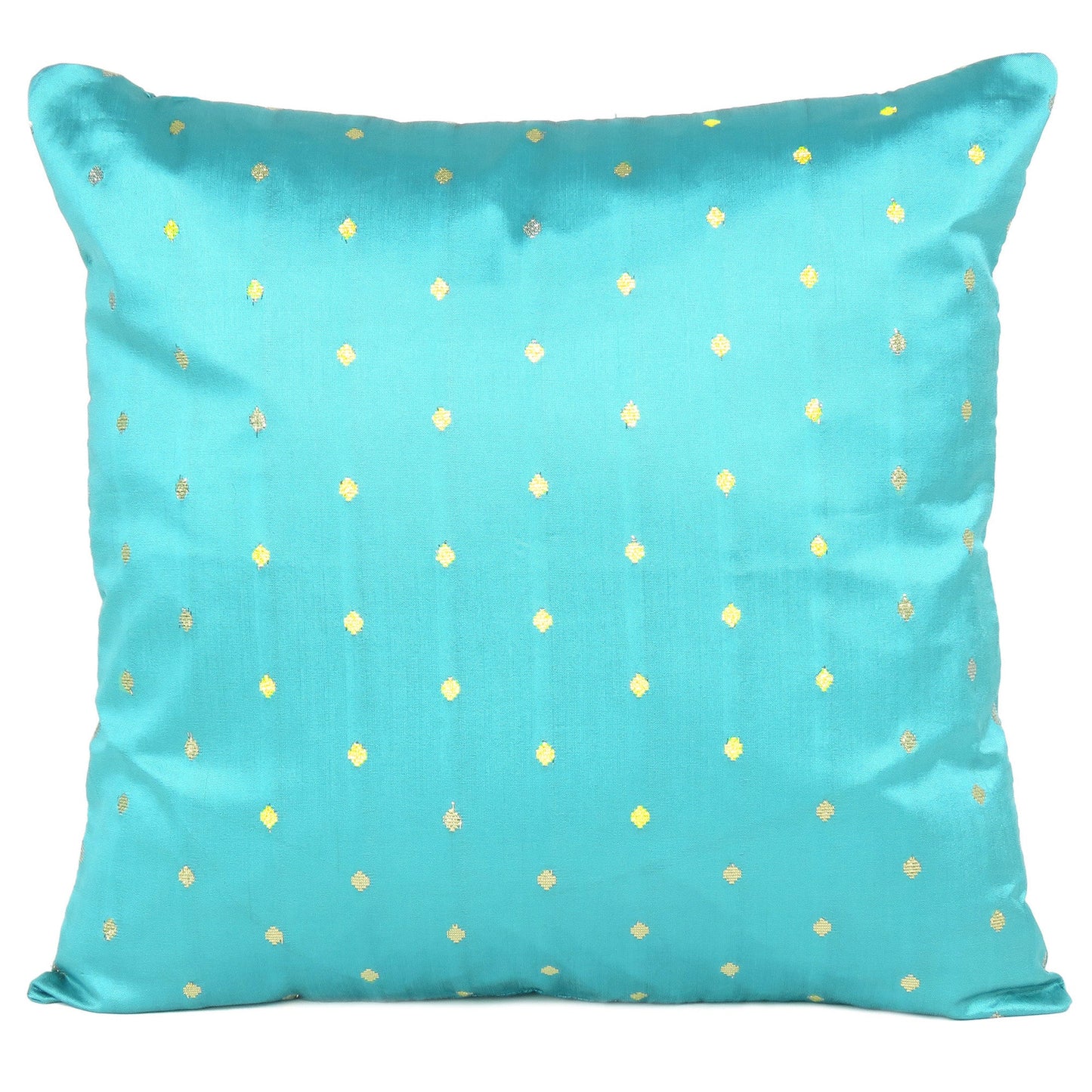 Art Silk Turquoise Cushion Covers in Set of 2