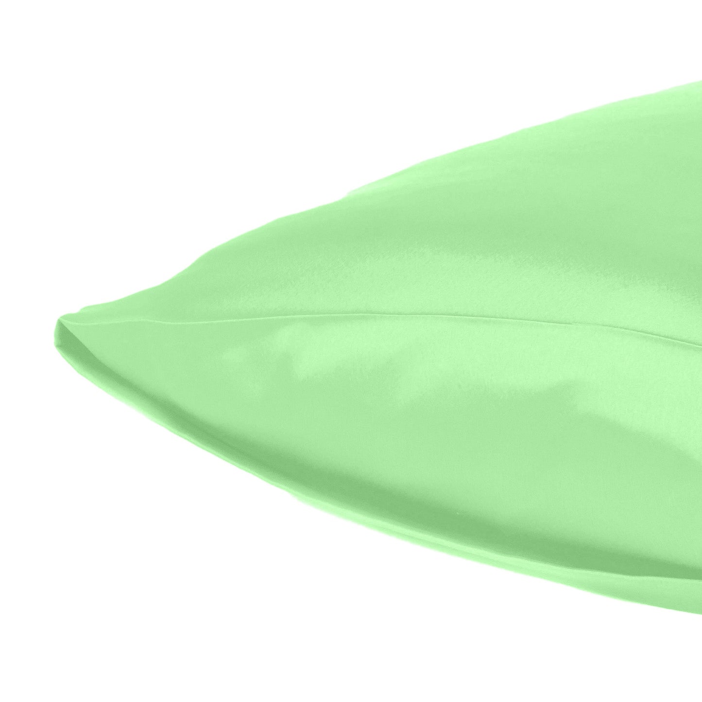 Luxury Soft Plain Satin Silk Pillowcases in Set of 2 - Ambrosia Green
