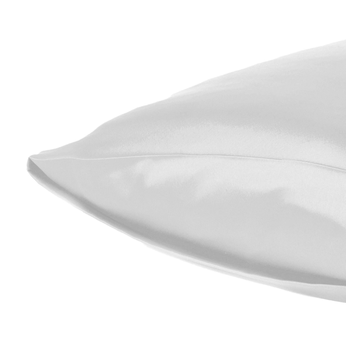 Luxury Soft Plain Satin Silk Pillowcases in Set of 2 - Blanc De Blanc