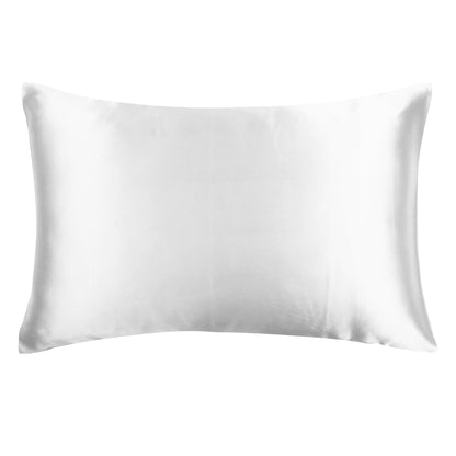 Luxury Soft Plain Satin Silk Pillowcases in Set of 2 - Blanc De Blanc