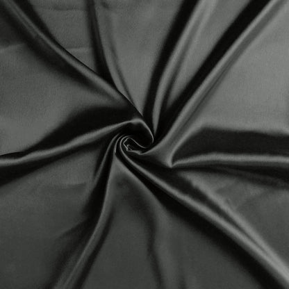 Luxury Soft Plain Satin Silk Pillowcases in Set of 2 - Black