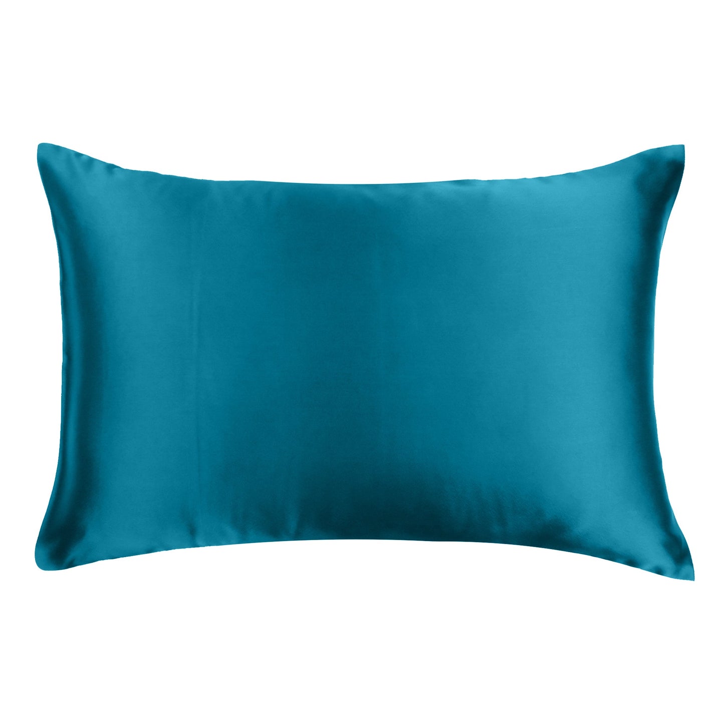 Luxury Soft Plain Satin Silk Pillowcases in Set of 2 - Corsair Blue