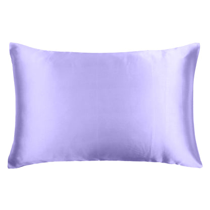 Luxury Soft Plain Satin Silk Pillowcases in Set of 2 - Dahlia Purple