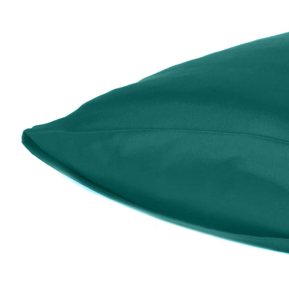 Luxury Soft Plain Satin Silk Pillowcases in Set of 2 - Darkest Spruce