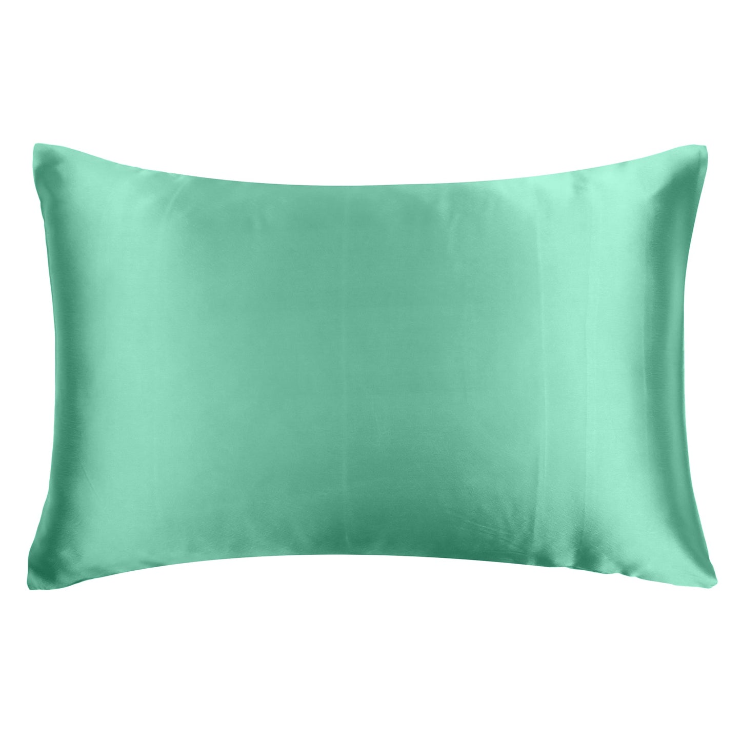 Luxury Soft Plain Satin Silk Pillowcases in Set of 2 - Frosty Spruce