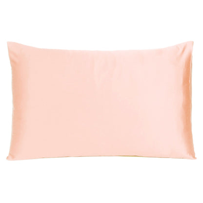 Luxury Soft Plain Satin Silk Pillowcases in Set of 2 - Gossamer Pink