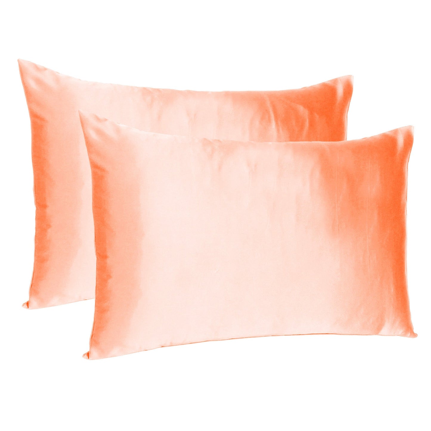 Luxury Soft Plain Satin Silk Pillowcases in Set of 2 - Gossamer Pink