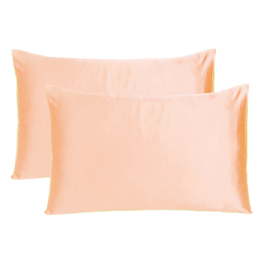 Luxury Soft Plain Satin Silk Pillowcases in Set of 2 - Gossamer Pink