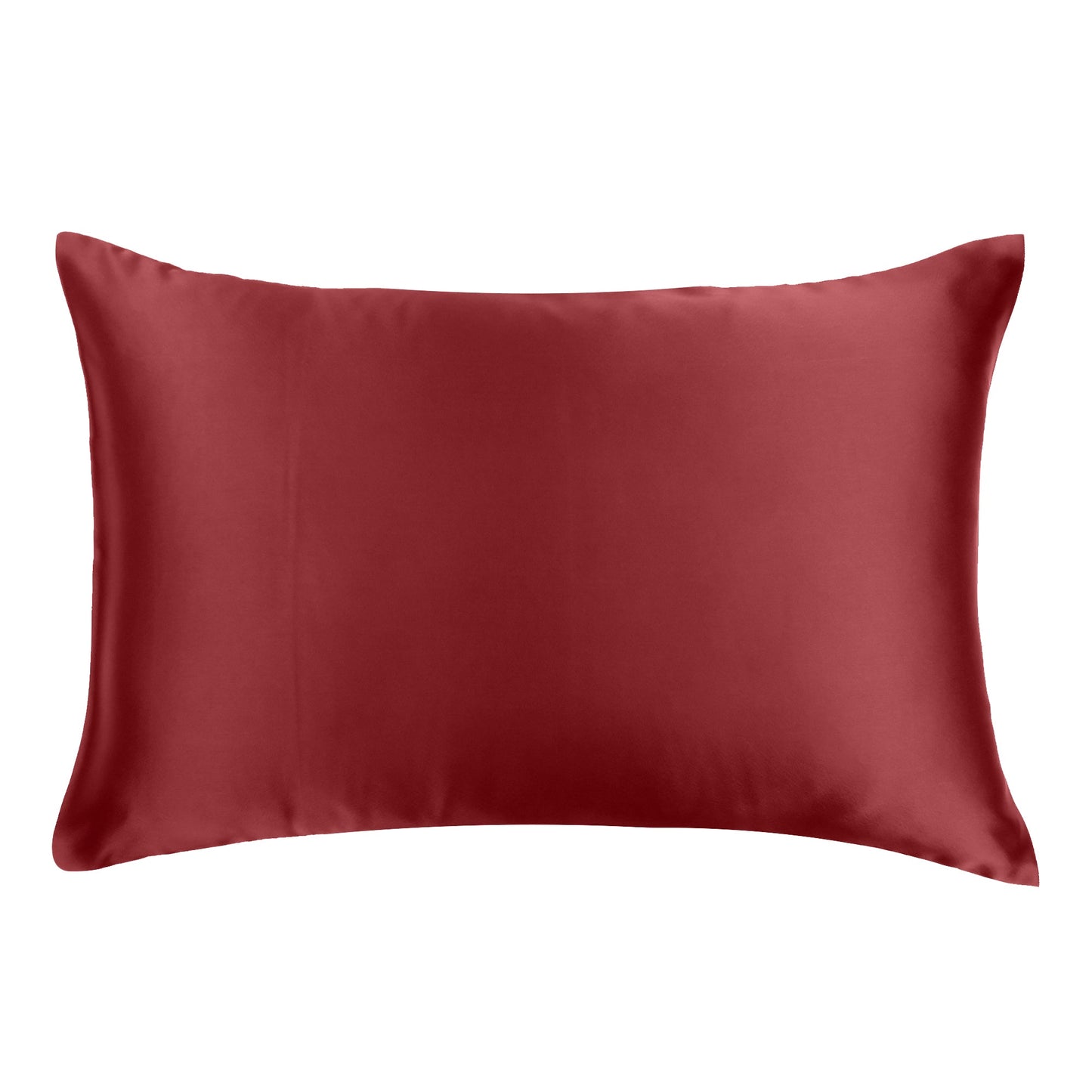 Luxury Soft Plain Satin Silk Pillowcases in Set of 2 - Jester Red
