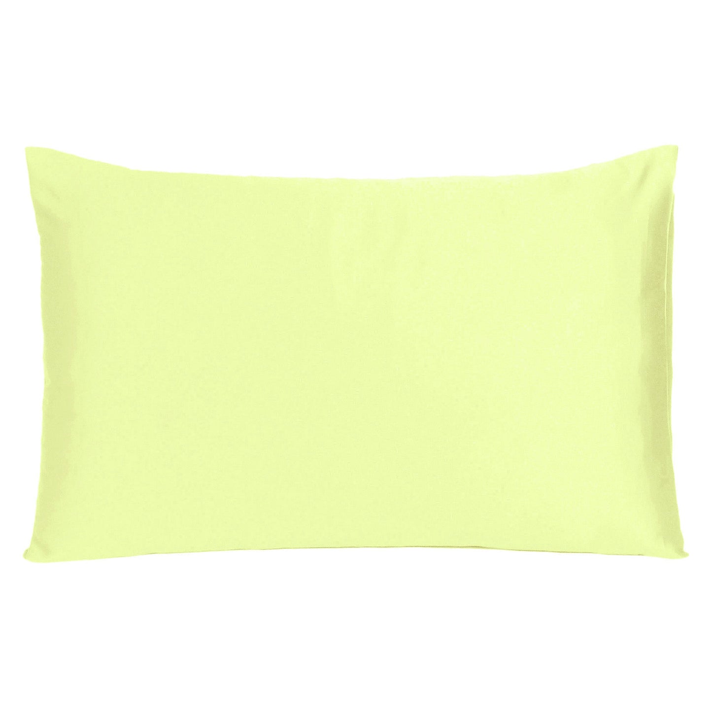 Luxury Soft Plain Satin Silk Pillowcases in Set of 2 - Lemon Grass