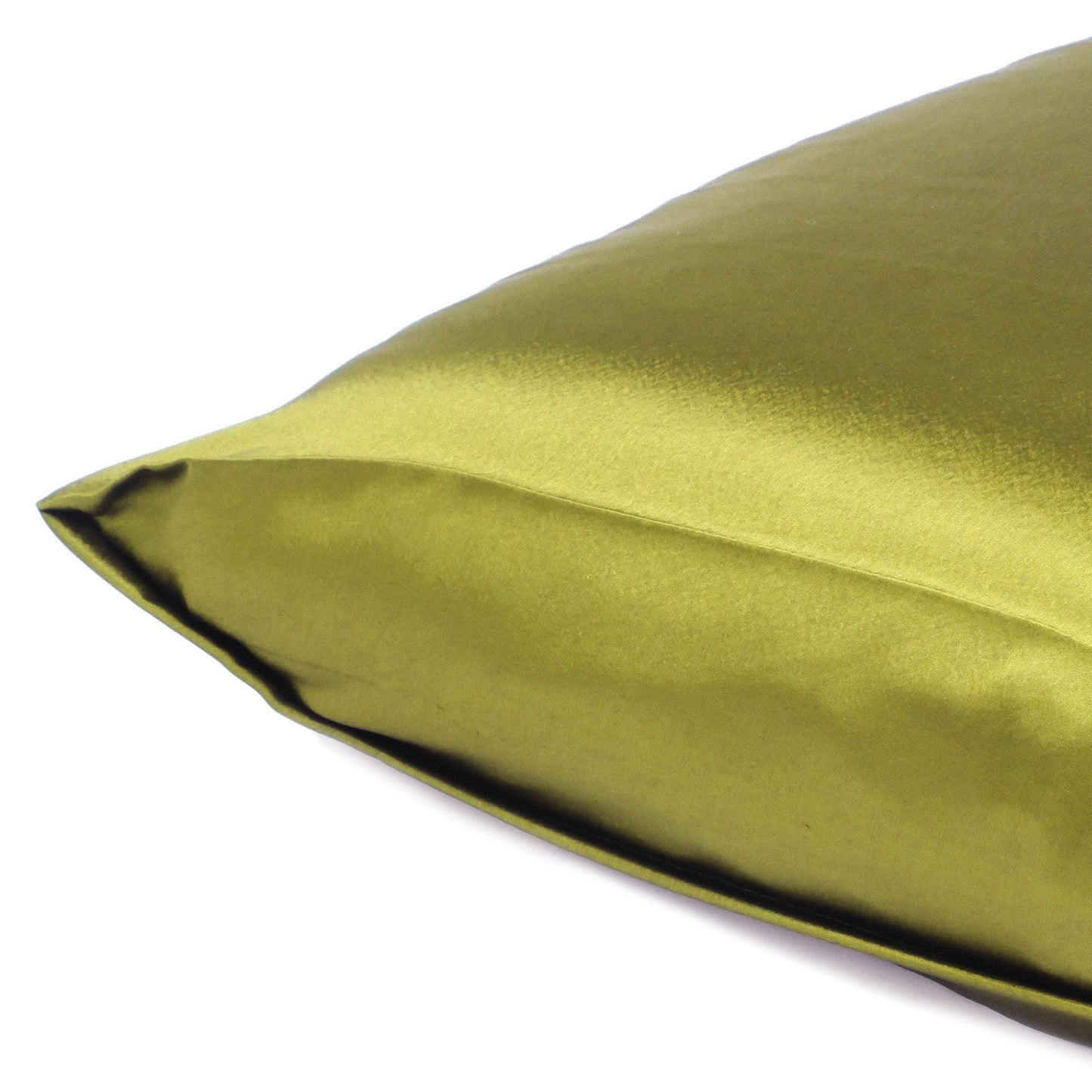 Luxury Soft Plain Satin Silk Pillowcases in Set of 2 - Linden Green