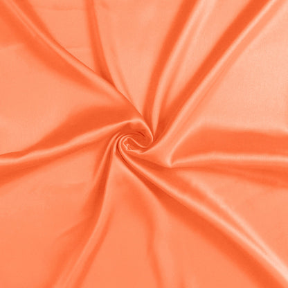 Luxury Soft Plain Satin Silk Pillowcases in Set of 2 - Orange Peel