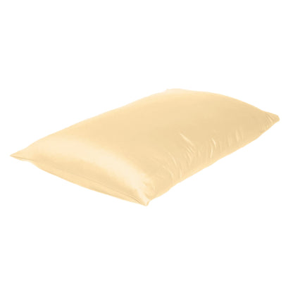 Luxury Soft Plain Satin Silk Pillowcases in Set of 2 - Peach Fuzz