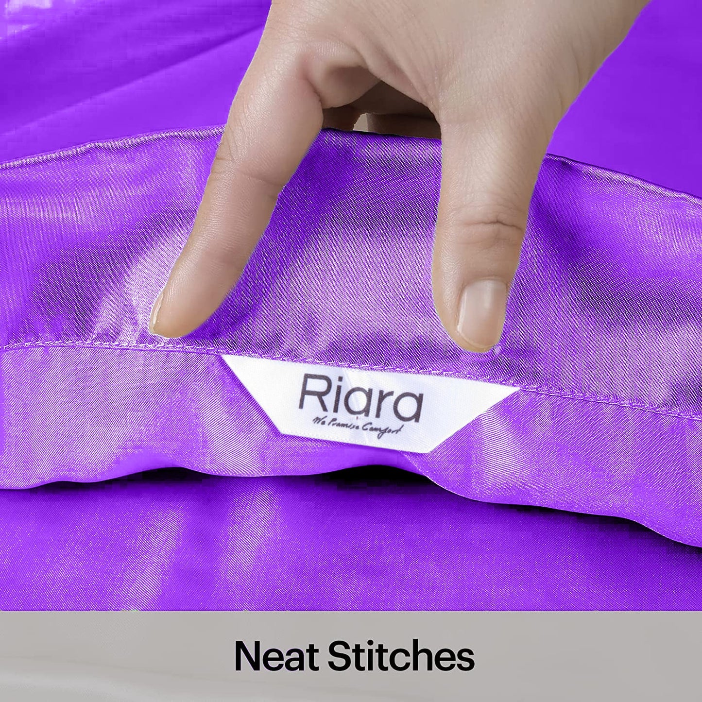 Luxury Soft Plain Satin Silk Pillowcases in Set of 2 - Prism Violet