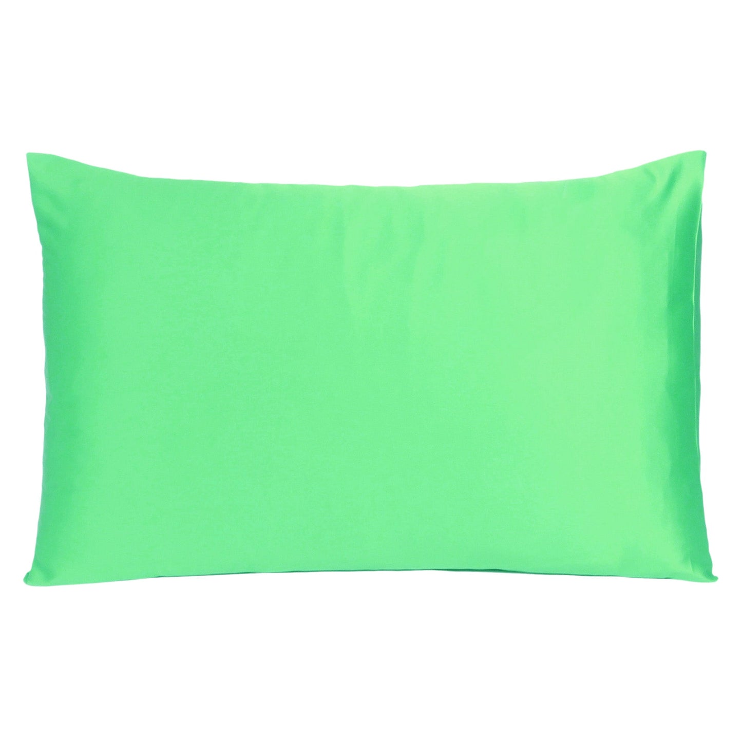 Luxury Soft Plain Satin Silk Pillowcases in Set of 2 - Poison Green