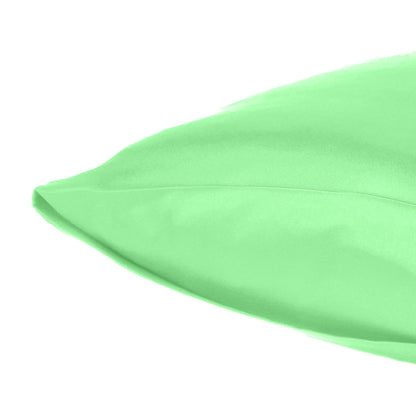 Luxury Soft Plain Satin Silk Pillowcases in Set of 2 - Patina Green