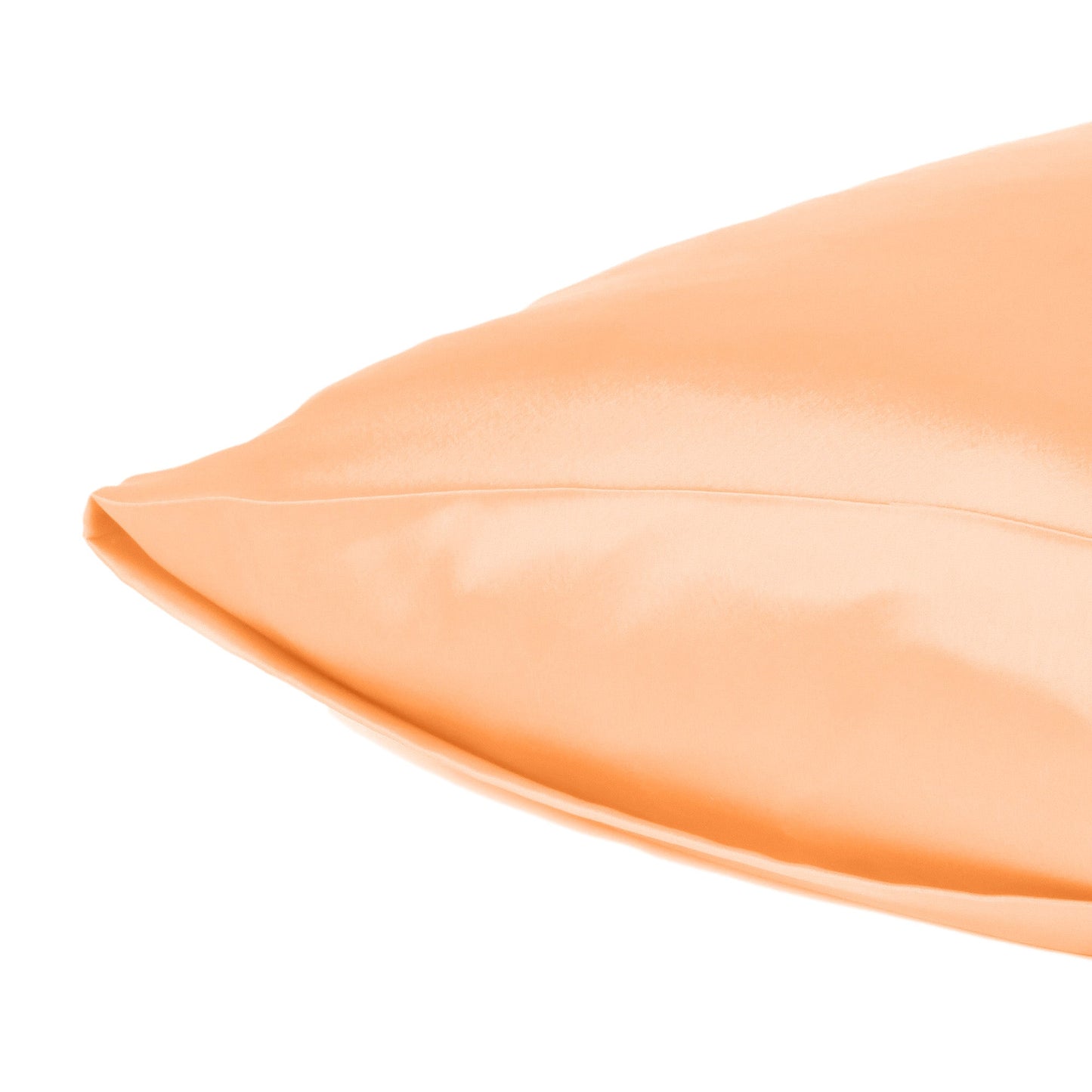 Luxury Soft Plain Satin Silk Pillowcases in Set of 2 - Salmon Buff