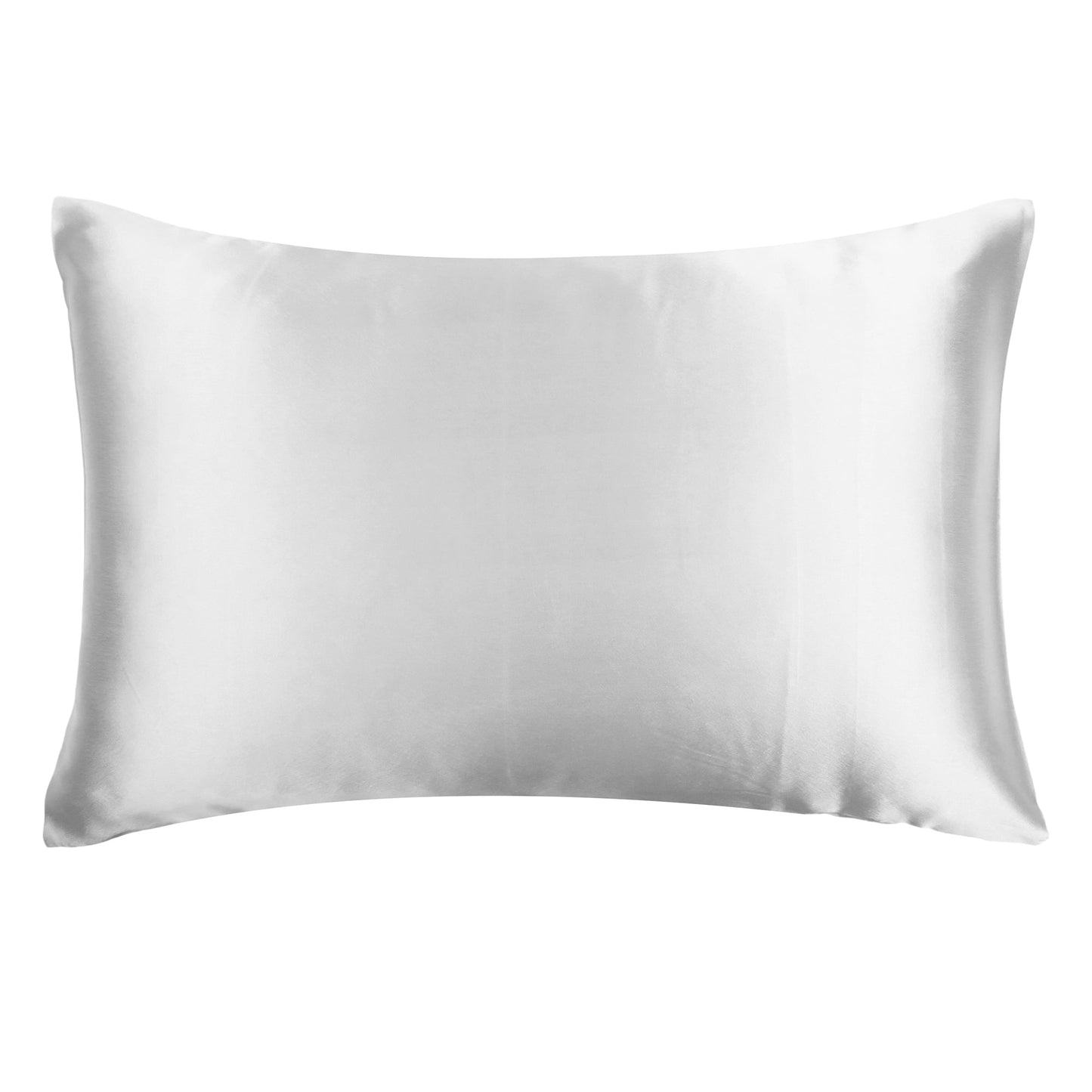 Luxury Soft Plain Satin Silk Pillowcases in Set of 2 - Silver Gray