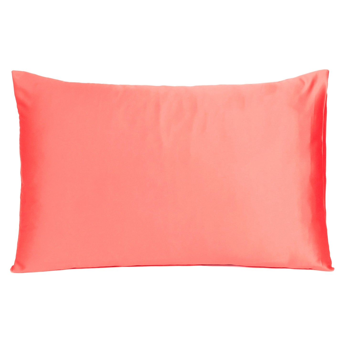 Luxury Soft Plain Satin Silk Pillowcases in Set of 2 - Salmon Rose