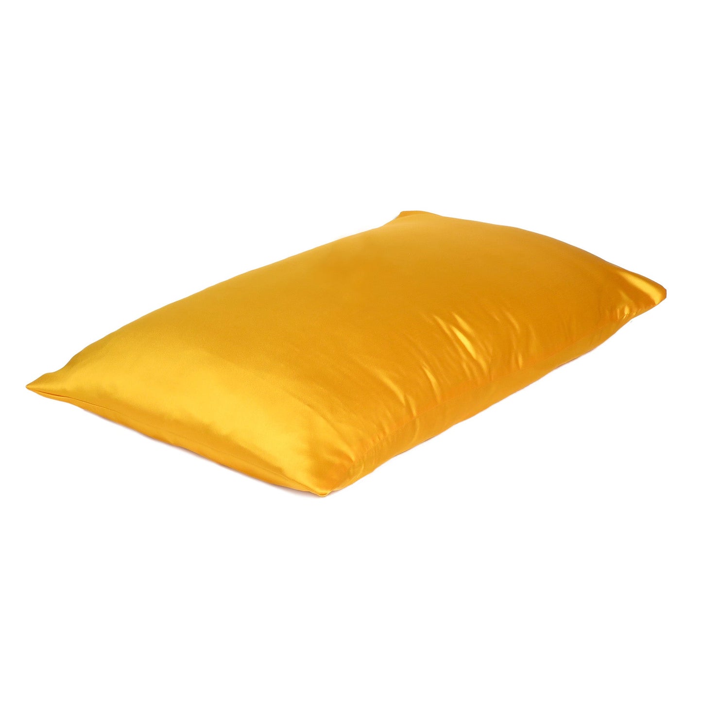 Luxury Soft Plain Satin Silk Pillowcases in Set of 2 - Yellow