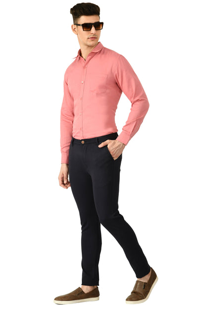 Full Sleeve Cotton Spread Collar Men's Shirt - Dark Peach