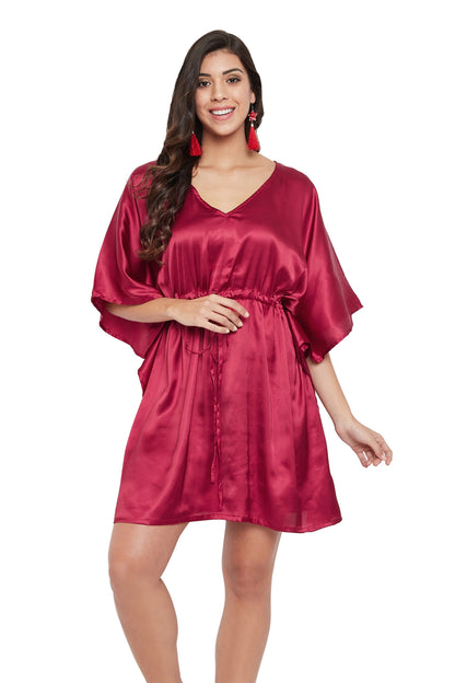 Red Satin Solid Tunic