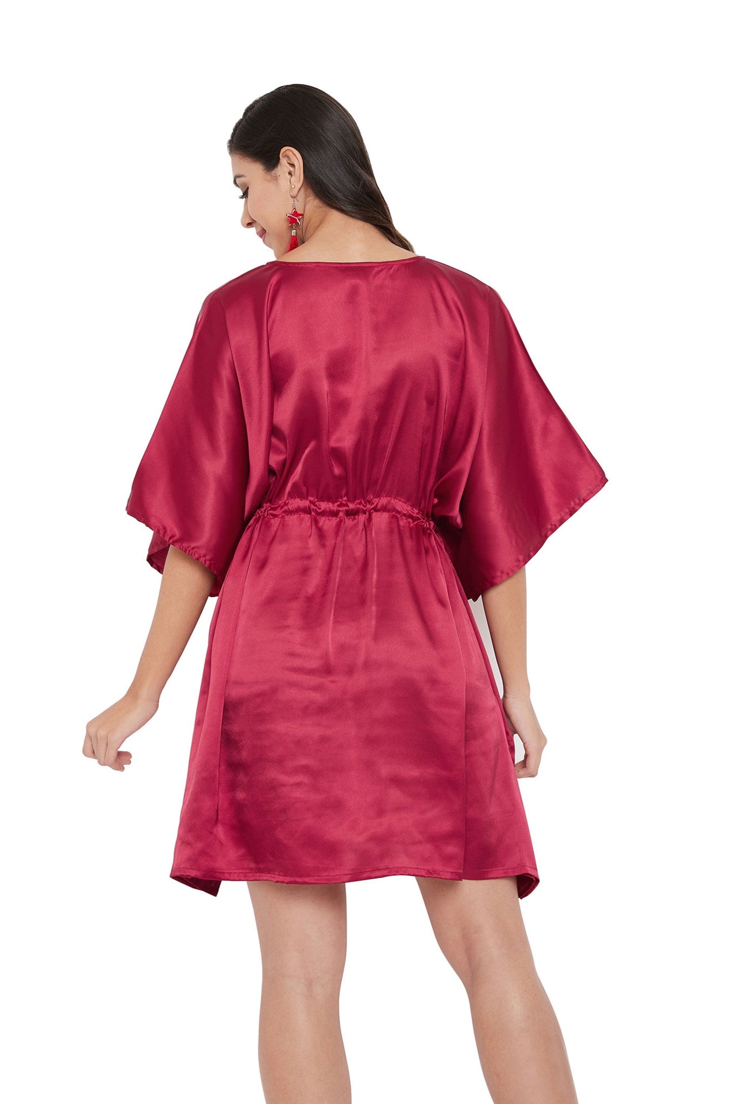 Red Satin Solid Tunic