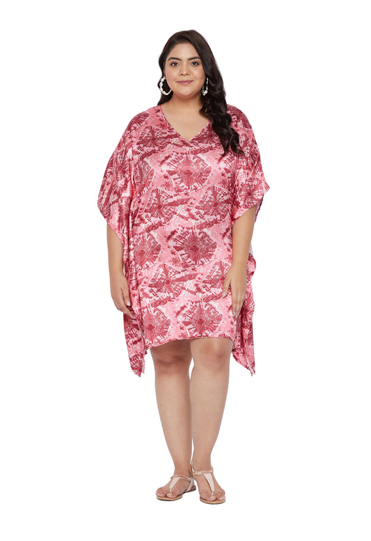 Satin Printed Short Kaftan