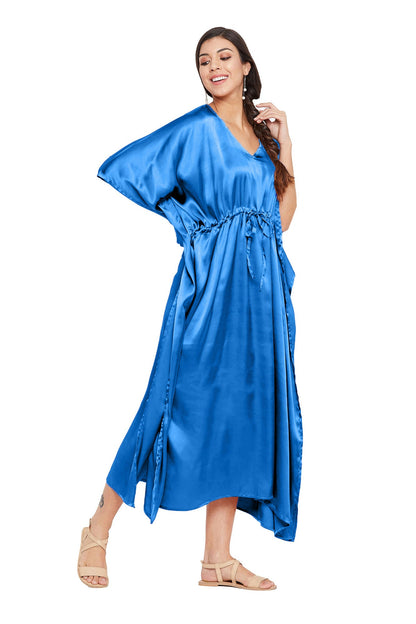 Blue Solid Kaftan: Stylish Fusion Fashion